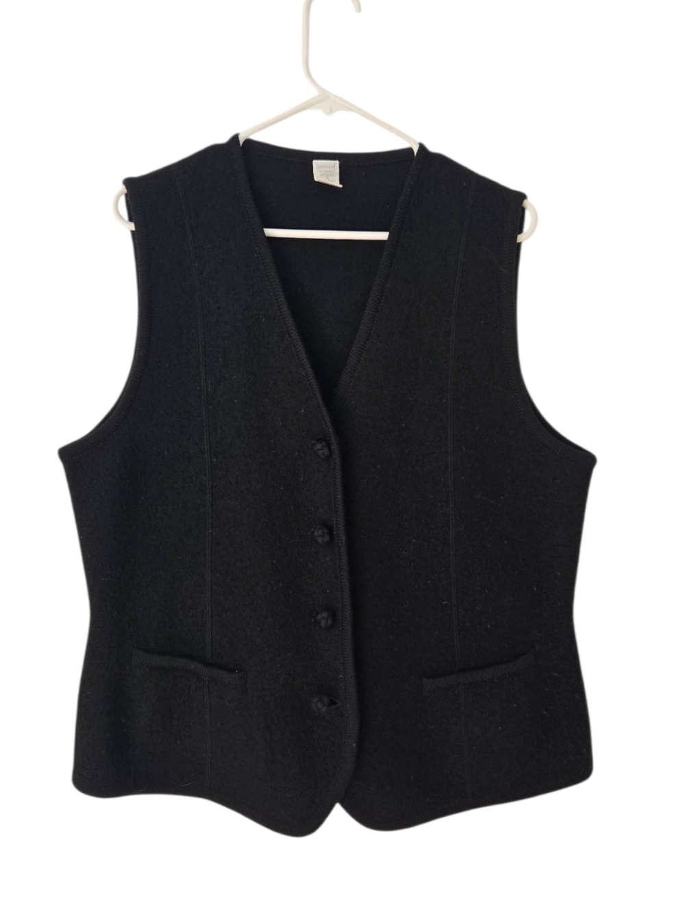 Vintage Lands End 100% Wool Vest Sz 14 Made-Hong-Kong Grandmacore
